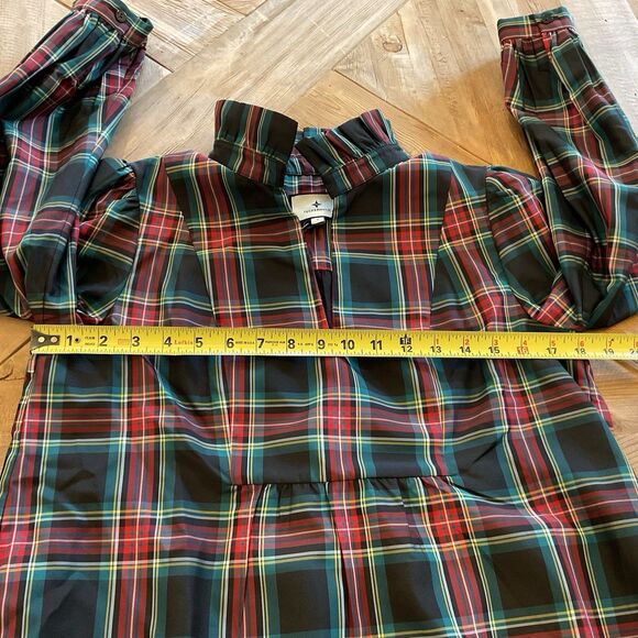 Tuckernuck Palmerston Dress Highland Tartan Plaid Ruffle Neck Small NEW - Picture 9 of 10